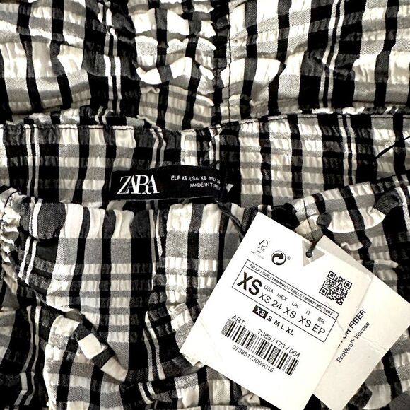 ZARA Plaid Set Skirt & Bow Neck Top Matching 2 Piece Size XS • BLOGGER FAVORITE - Picture 12 of 14